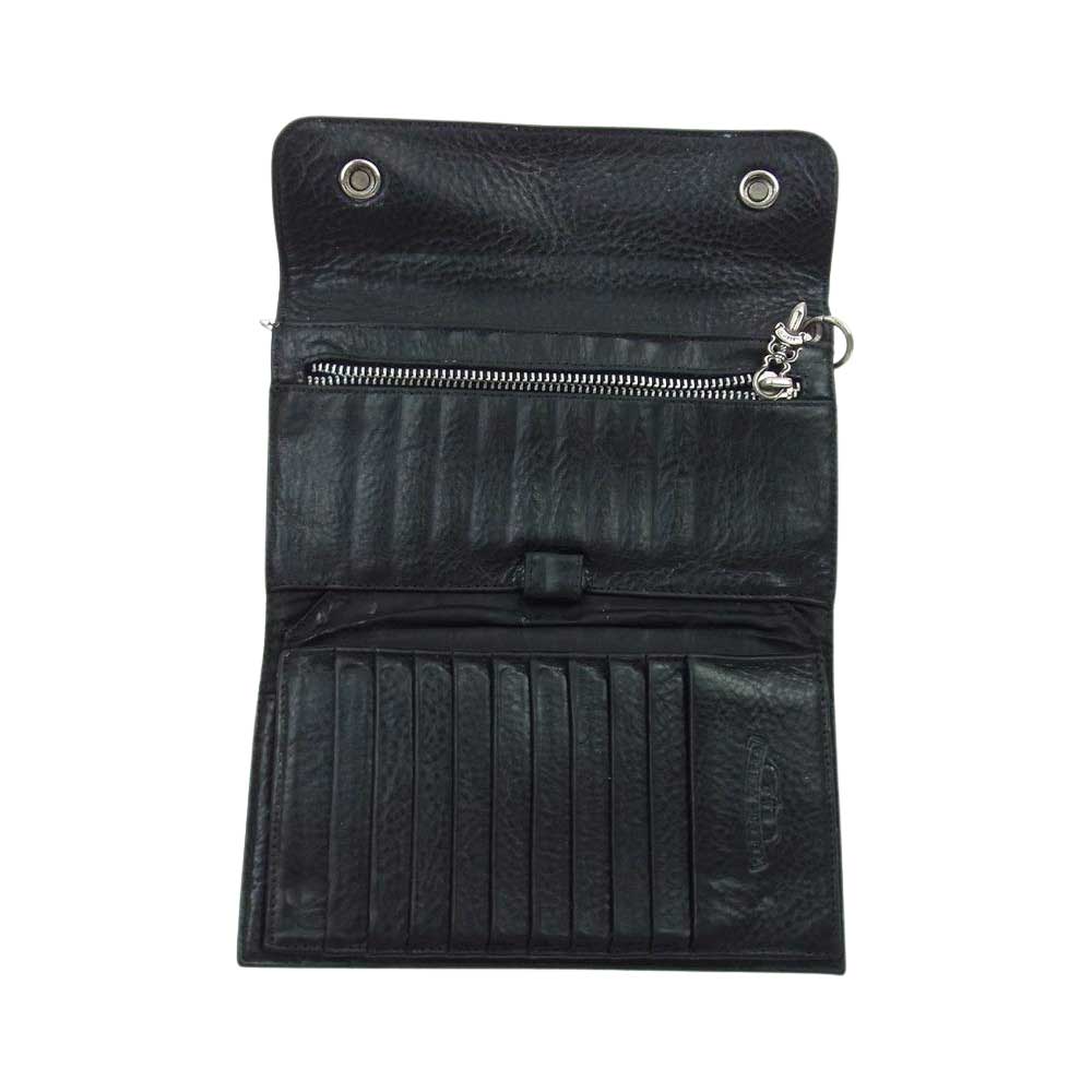 CHROME HEARTS クロムハーツ（原本無） WAVE BS FLARE フレア ウェーブ ウォレット  財布 ブラック系【中古】