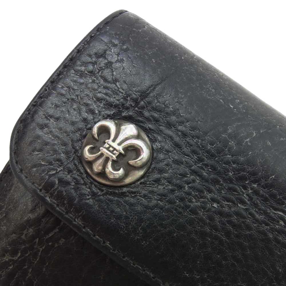 CHROME HEARTS クロムハーツ（原本無） WAVE BS FLARE フレア ウェーブ ウォレット  財布 ブラック系【中古】