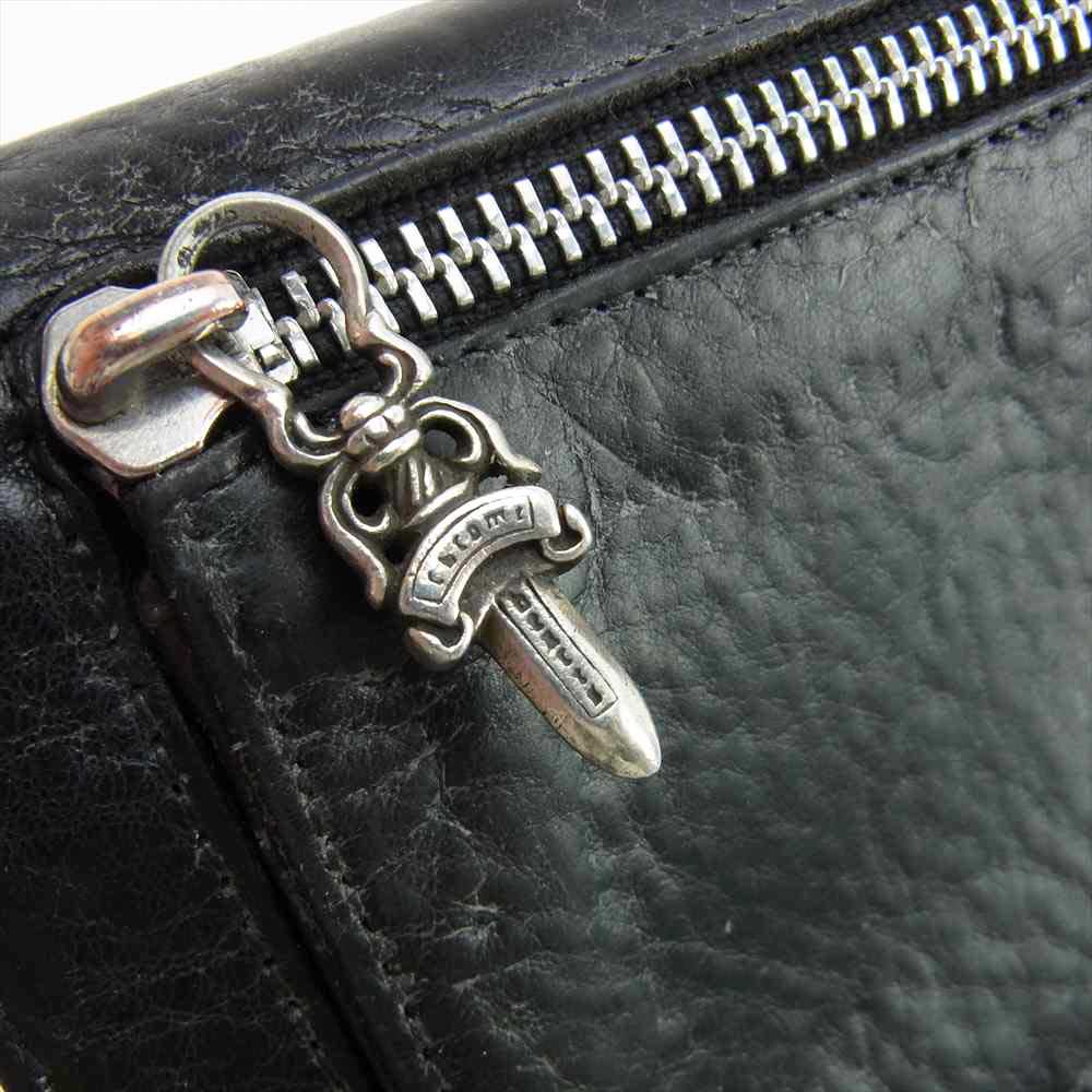 CHROME HEARTS クロムハーツ（原本無） WAVE BS FLARE フレア ウェーブ ウォレット  財布 ブラック系【中古】