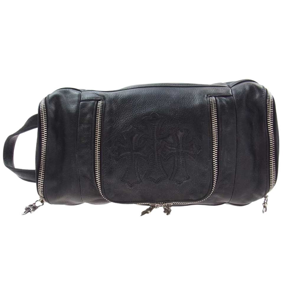 CHROME HEARTS クロムハーツ（原本無） トイレタリー ダッフル 3セメタリー レザー ショルダー バッグ ブラック系【中古】