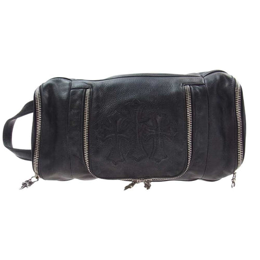 CHROME HEARTS クロムハーツ（原本無） トイレタリー ダッフル 3セメタリー レザー ショルダー バッグ ブラック系【中古】
