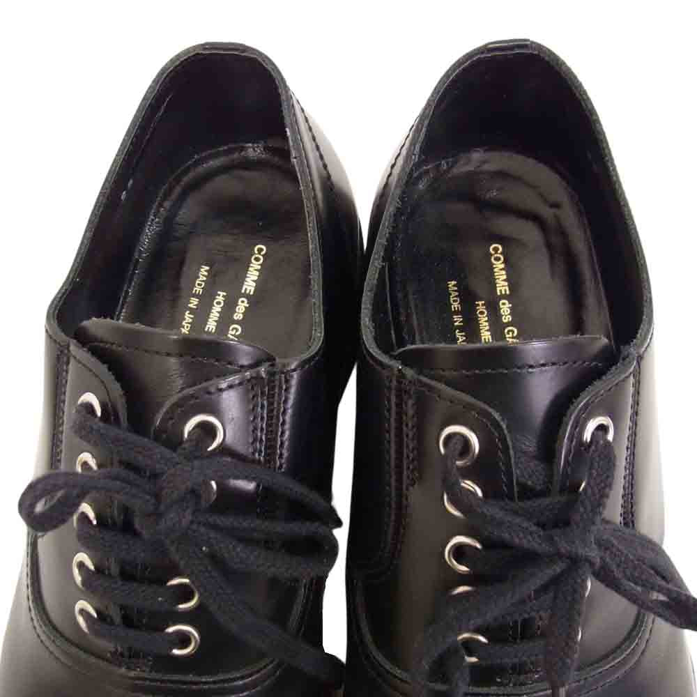 COMME des GARCONS HOMME コムデギャルソンオム HK-04103 プレーントゥ レースアップ ドレス シューズ ブラック系 25cm【中古】