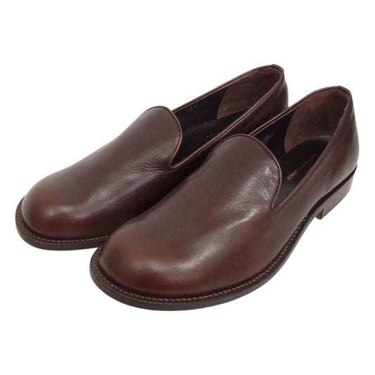 COMME des GARCONS HOMME コムデギャルソンオム プレーントゥ スリッポン レザー オペラシューズ ブラウン系 25.5cm【美品】【中古】