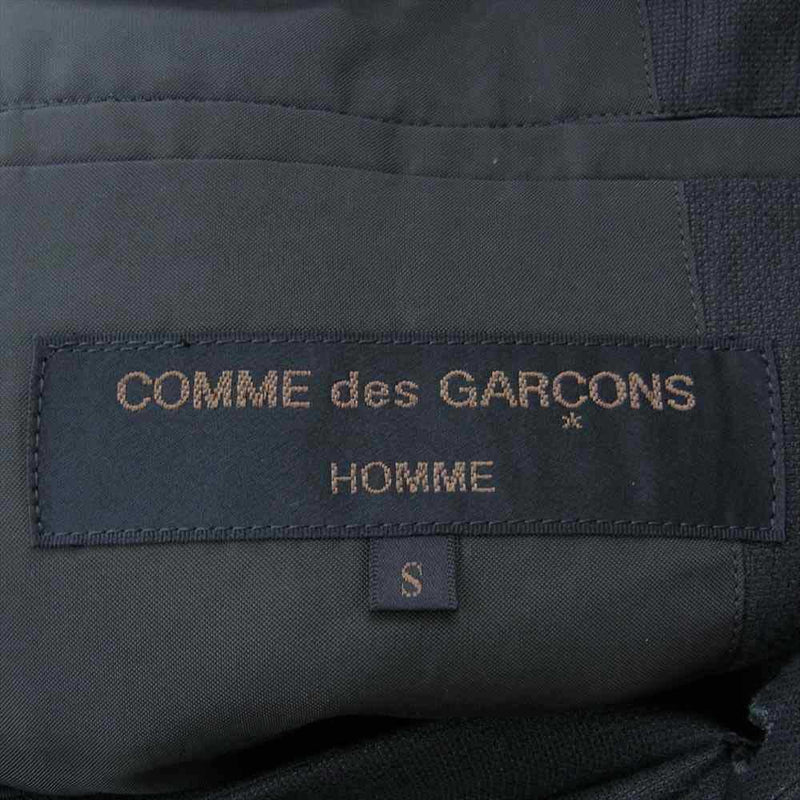 COMME des GARCONS HOMME コムデギャルソンオム HJ-02010S ヴィンテージ シルク コットン 4B テーラード ジャケット パンツ スラックス セットアップ ブラック系 S【中古】