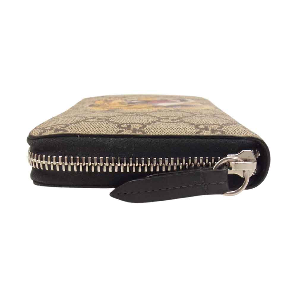 GUCCI グッチ 451273 GGスプリーム ラウンド ファスナー タイガー 長財布 ブラウン系【中古】