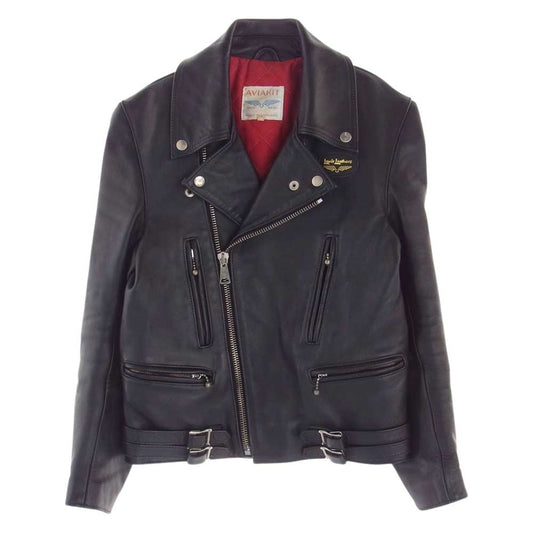 Lewis Leathers ルイスレザー 391 LIGHTNING REGULAR FIT ライトニング ダブル ライダース ジャケット レギュラー フィット  ブラック系 34【中古】
