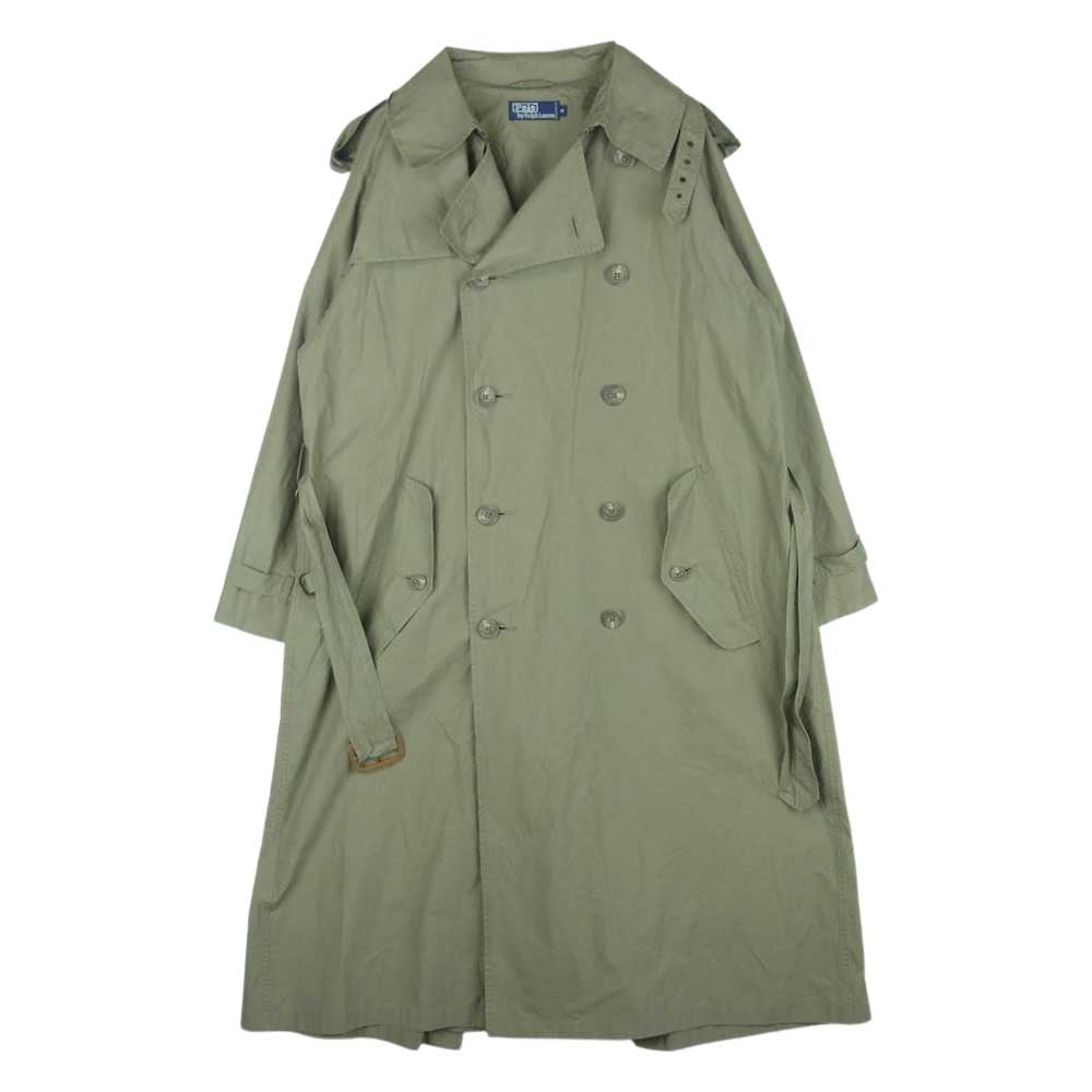 POLO RALPH LAUREN ポロ・ラルフローレン P060551 90s ヴィンテージ トレンチ コート 香港製 グレイッシュカーキ系 M【中古】