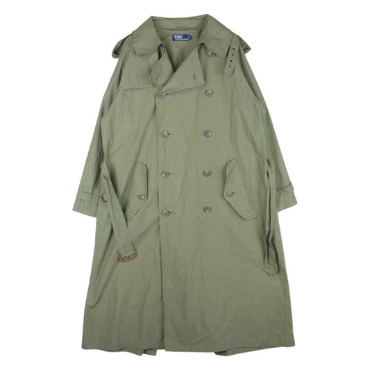 POLO RALPH LAUREN ポロ・ラルフローレン P060551 90s ヴィンテージ トレンチ コート 香港製 グレイッシュカーキ系 M【中古】