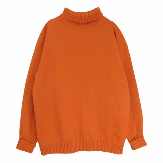アンデルセン アンデルセン SEAMAN TURTLENECK 7GG ７ゲージ 平織り タートル ネック ニット イタリア製　 オレンジ系 L【中古】