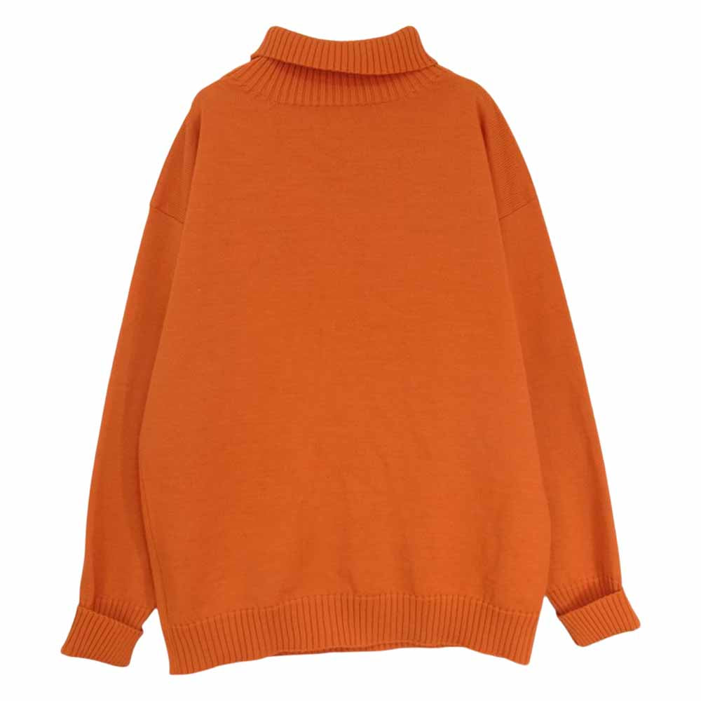 アンデルセン アンデルセン SEAMAN TURTLENECK 7GG ７ゲージ 平織り タートル ネック ニット イタリア製　 オレンジ系 L【中古】