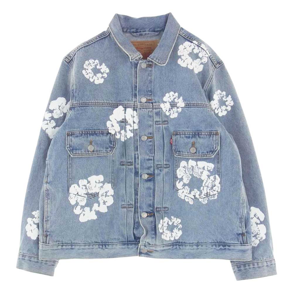 デニムティアーズ × Levis リーバイス 2nd ALL OVER WREATH LIGHHT WASH デニムジャケット インディゴブルー系 XL【中古】