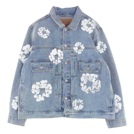 デニムティアーズ × Levis リーバイス 2nd ALL OVER WREATH LIGHHT WASH デニムジャケット インディゴブルー系 XL【中古】