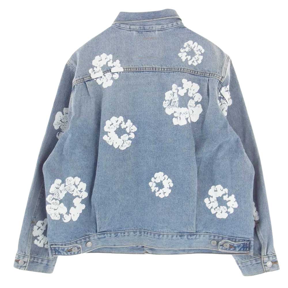 デニムティアーズ × Levis リーバイス 2nd ALL OVER WREATH LIGHHT WASH デニムジャケット インディゴブルー系 XL【中古】