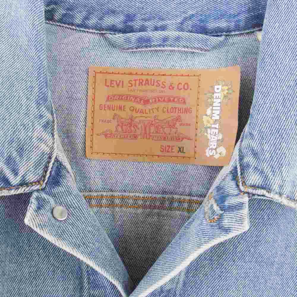 デニムティアーズ × Levis リーバイス 2nd ALL OVER WREATH LIGHHT WASH デニムジャケット インディゴブルー系 XL【中古】