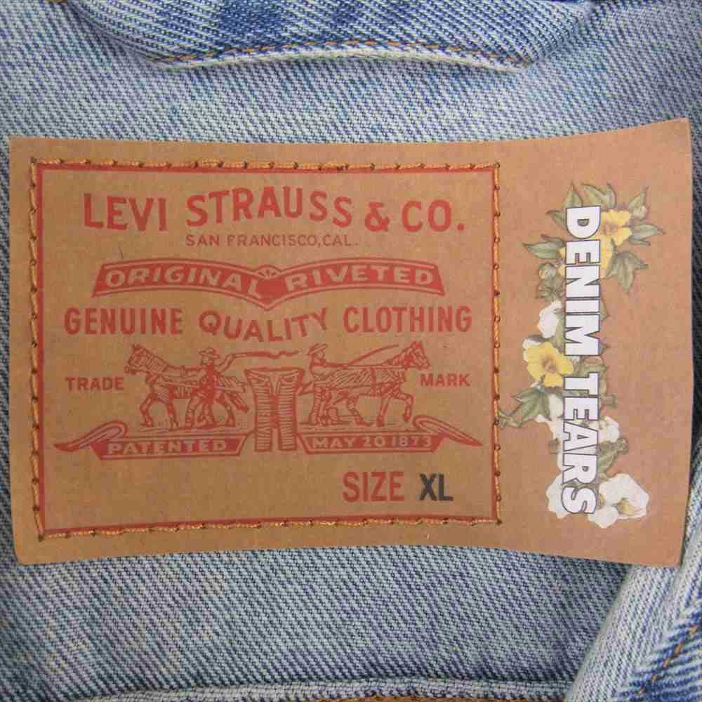 デニムティアーズ × Levis リーバイス 2nd ALL OVER WREATH LIGHHT WASH デニムジャケット インディゴブルー系 XL【中古】