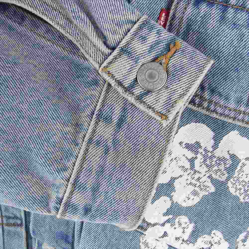 デニムティアーズ × Levis リーバイス 2nd ALL OVER WREATH LIGHHT WASH デニムジャケット インディゴブルー系 XL【中古】