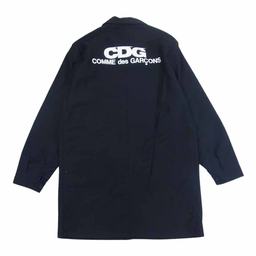 COMME des GARCONS コムデギャルソン 18AW SZ-J009 LE LABOUREUR ルラブルール フランス製 CDG バックロゴプリント カバーオール ジャケット コート ブラック系 L【中古】