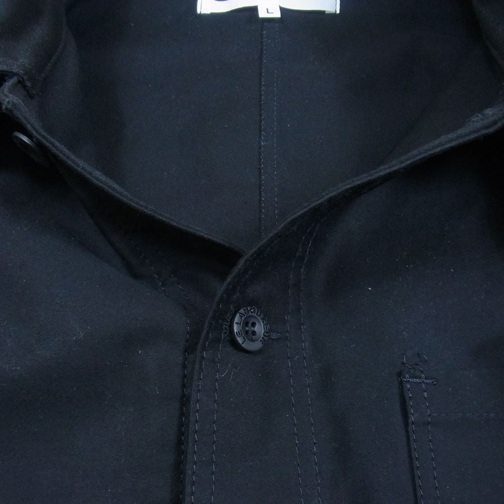 COMME des GARCONS コムデギャルソン 18AW SZ-J009 LE LABOUREUR ルラブルール フランス製 CDG バックロゴプリント カバーオール ジャケット コート ブラック系 L【中古】