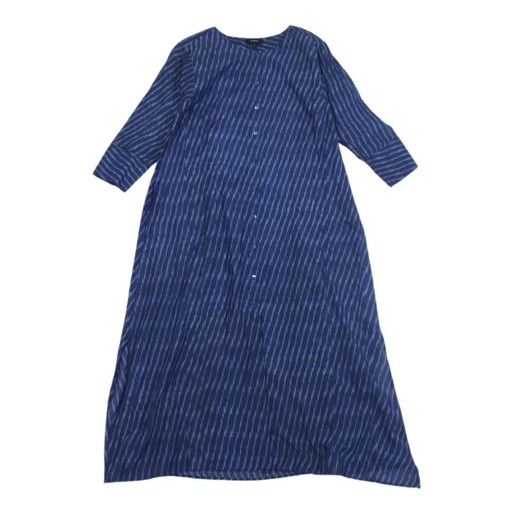 theory セオリー 01-8205502-761-901 コットン シルク混 ベルテッド ワンピース ネイビー系 P【中古】