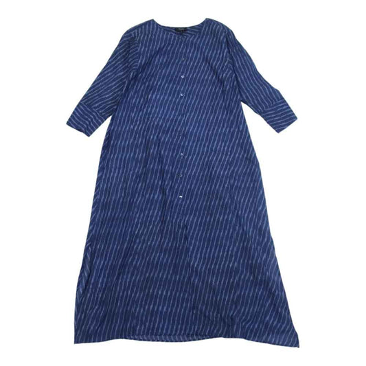 theory セオリー 01-8205502-761-901 コットン シルク混 ベルテッド ワンピース ネイビー系 P【中古】