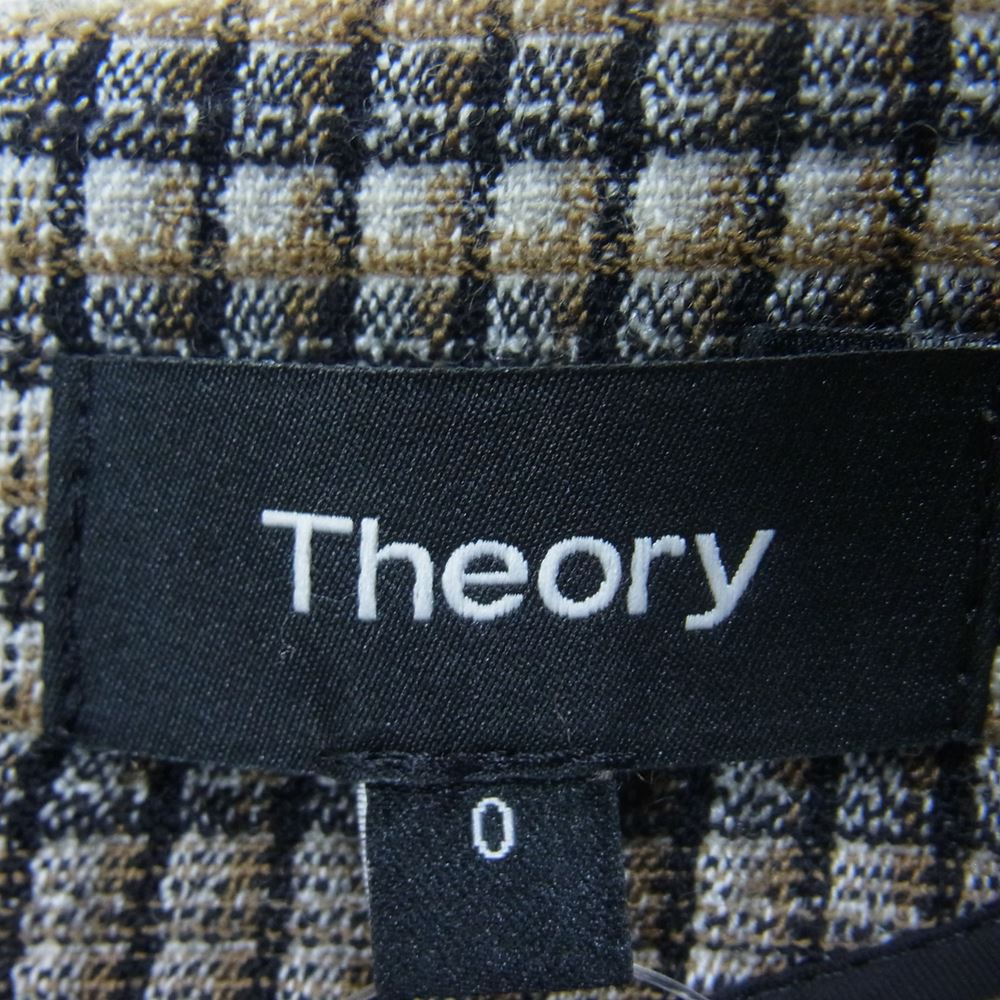 theory セオリー チェック ウール ノースリーブ ワンピース ブラウン系【中古】