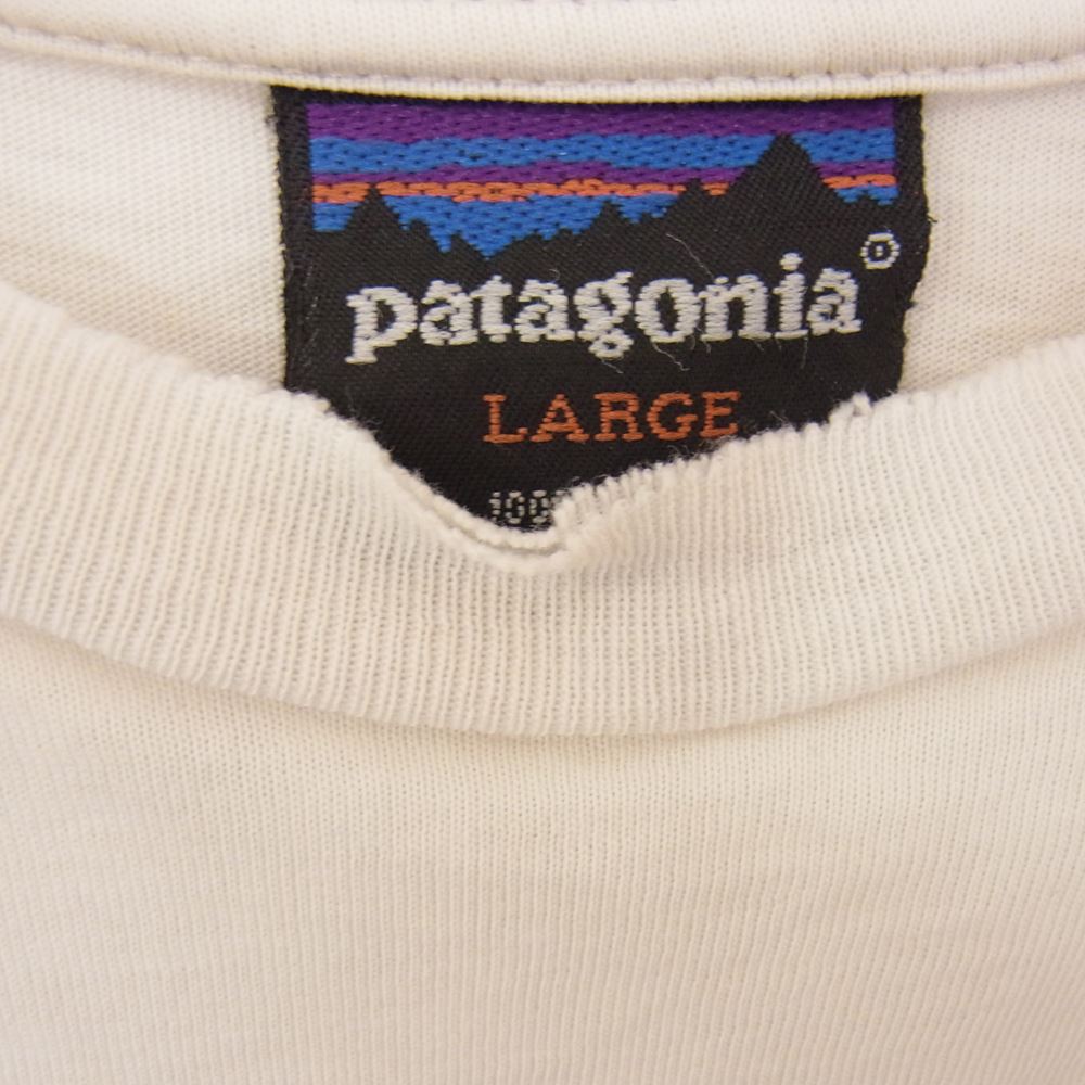 patagonia パタゴニア ヴィンテージ 90s 雪無しタグ hawaiian fisherman プリント Tシャツ ホワイト系 L【中古】