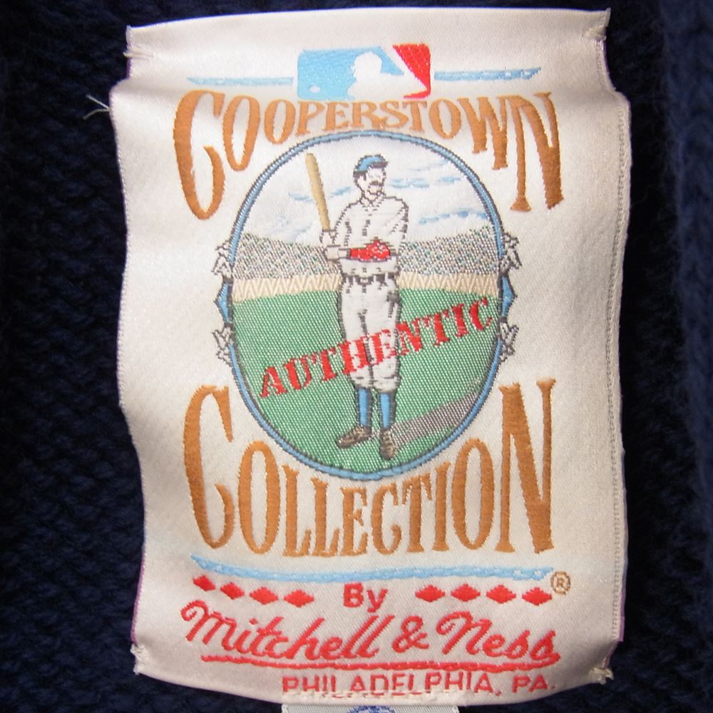 ミッチェルアンドネス Cooperstown Collection NY KNIT CARDIGAN ニューヨーク ヤンキース カーディガン ネイビー系 M【中古】