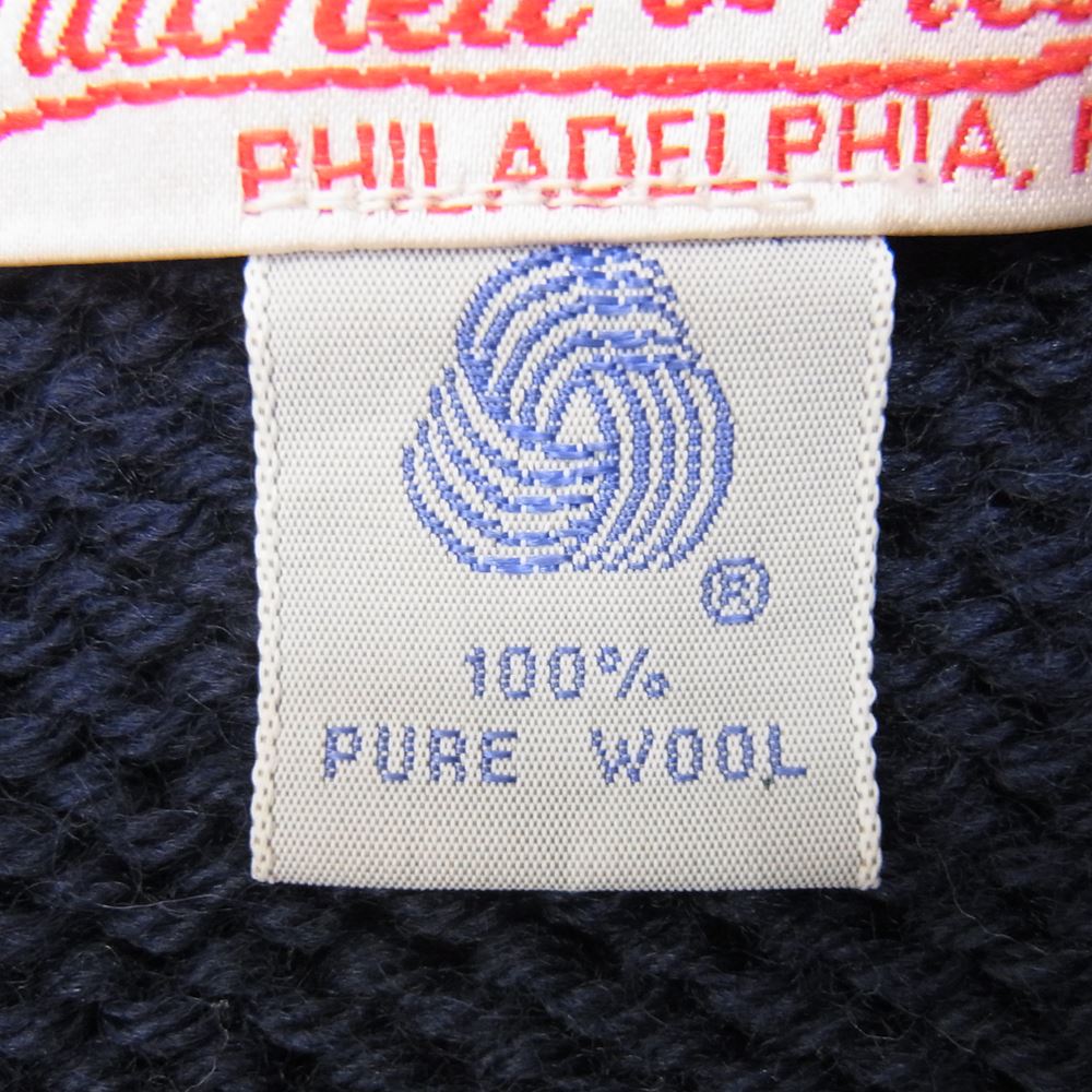 ミッチェルアンドネス Cooperstown Collection NY KNIT CARDIGAN ニューヨーク ヤンキース カーディガン ネイビー系 M【中古】