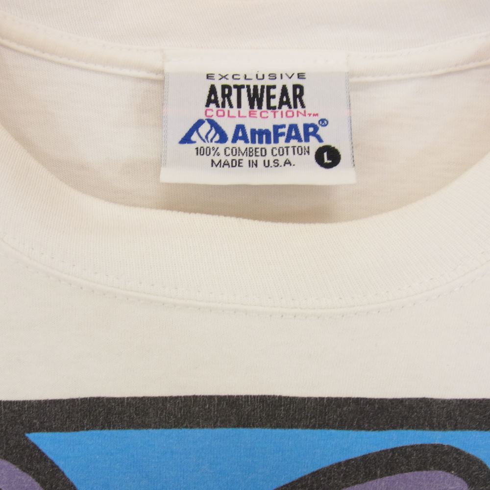 ヴィンテージ 90s Keith Haring STOP AIDS Tee キース へリング  Tシャツ ホワイト系 L【中古】