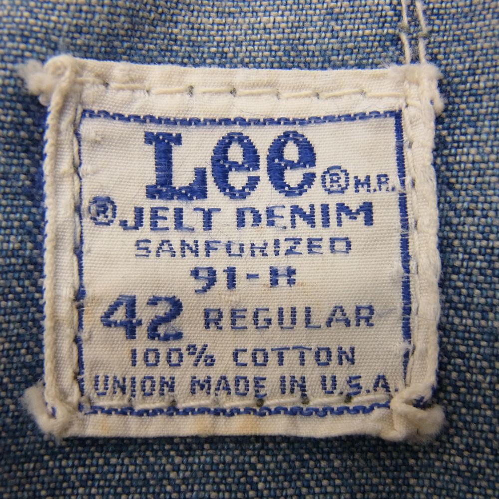 Lee リー ヴィンテージ 70s 91-R デニム ジップ ジャケット インディゴブルー系 42【中古】