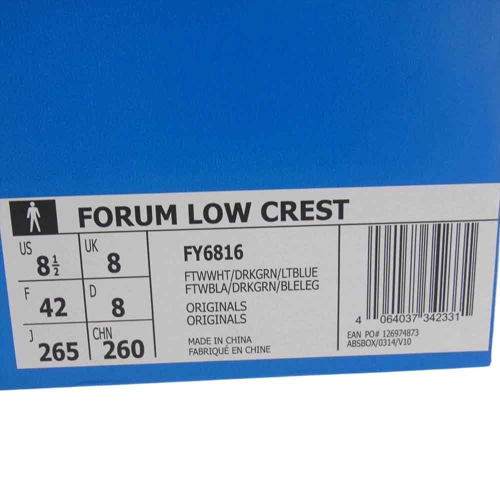 adidas アディダス FY6816 Forum Low Crest フォーラム ロー クレスト ローカット スニーカー ホワイト系 グリーン系 ライトブルー 26.5cm【新古品】【未使用】【中古】