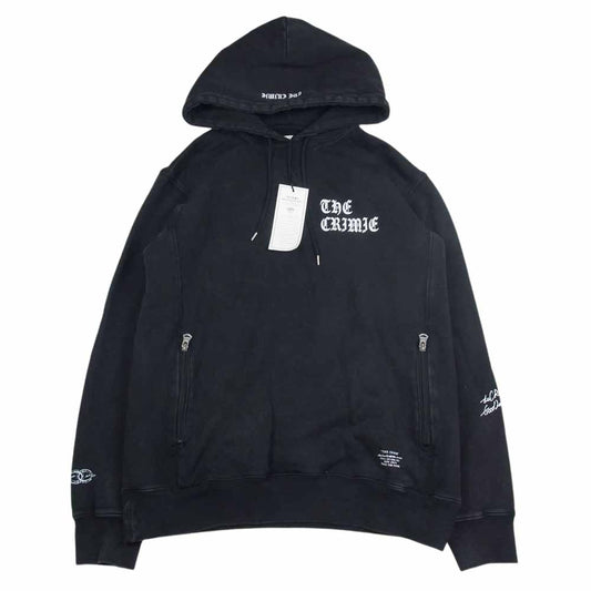 CRIMIE クライミー CR1-02A5-CL72 VINTAGE OVERDYE OLD ENGLISH LOGO HOODIE ヴィンテージ加工 オーバーダイ ロゴ パーカー フーディ ブラック系 L【中古】
