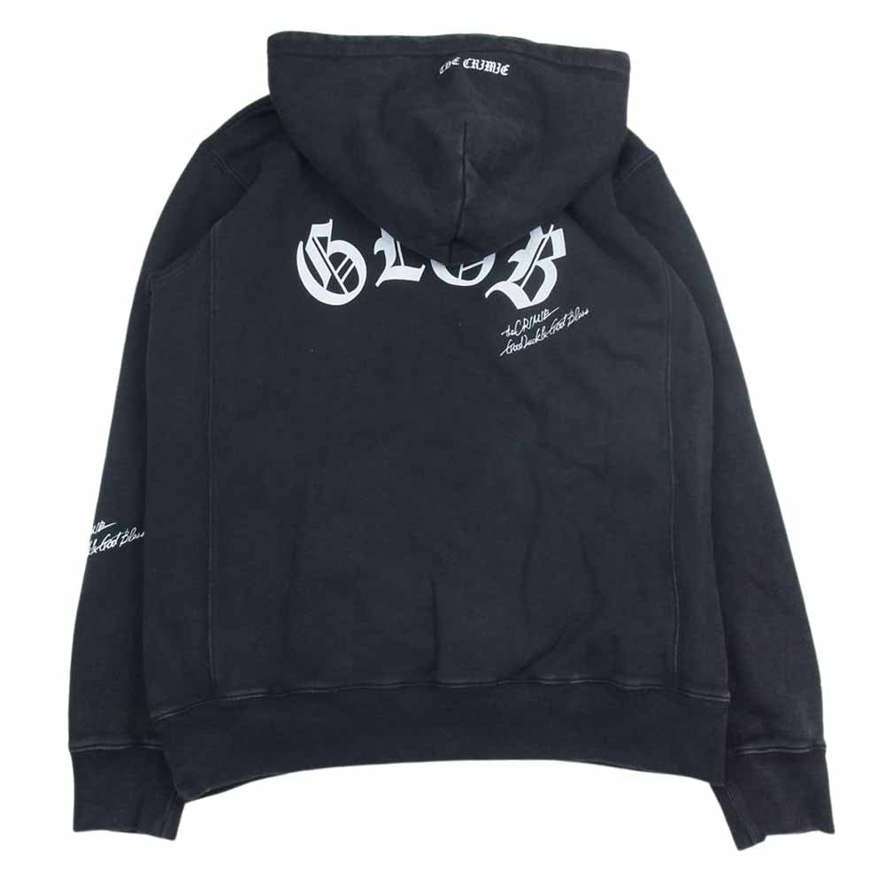 CRIMIE クライミー CR1-02A5-CL72 VINTAGE OVERDYE OLD ENGLISH LOGO HOODIE ヴィンテージ加工 オーバーダイ ロゴ パーカー フーディ ブラック系 L【中古】