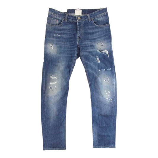 プレミアムムードデニムスペリオール PMDS ダメージ加工 ボタンフライ デニム パンツ ジーンズ インディゴブルー系 32【中古】