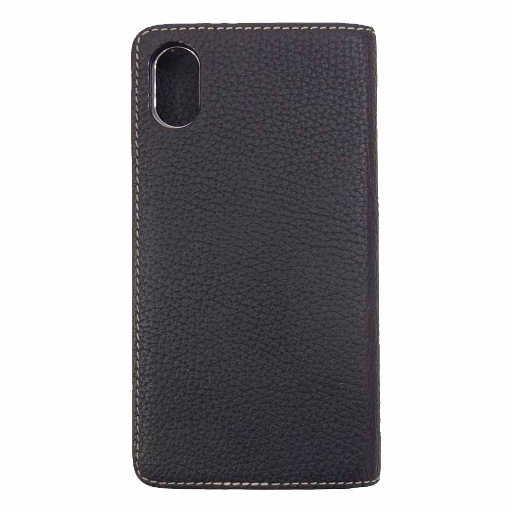 ボナベンチュラ iPhoneX XS レザー スマホ ケース 手帳型 ブラック系【中古】