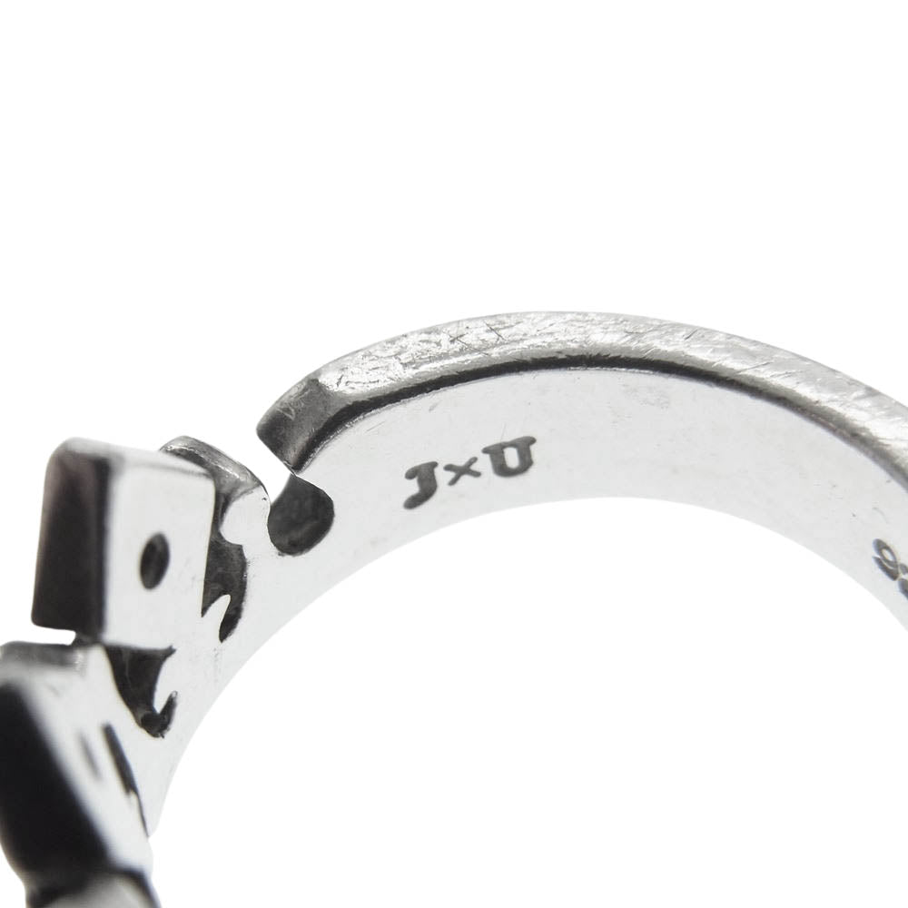 Justin Davis ジャスティンデイビス  J×U フレア クラウン ストーン リング シルバー系 7号【中古】
