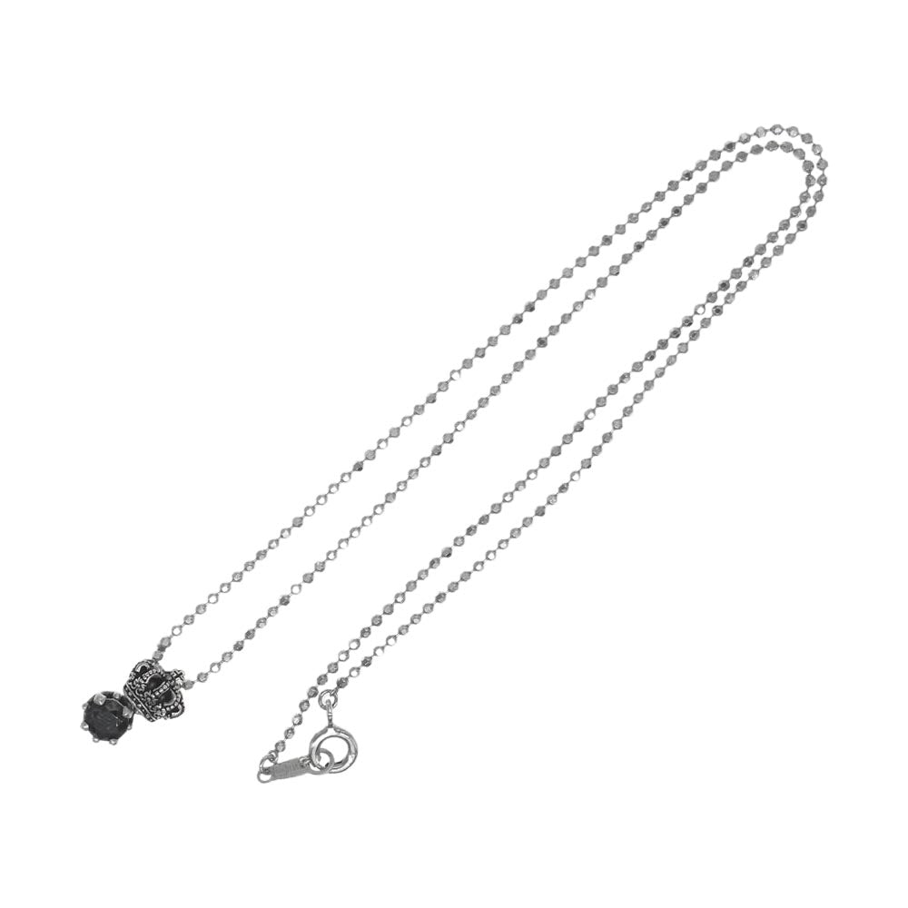 Justin Davis ジャスティンデイビス SNJ252 2 BLK 40 JULIET ジュリエット クラウン ブラックオニキス ネックレス シルバー系【中古】