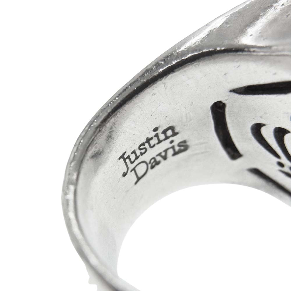 Justin Davis ジャスティンデイビス シールド ストーン リング シルバー系 約16号【中古】