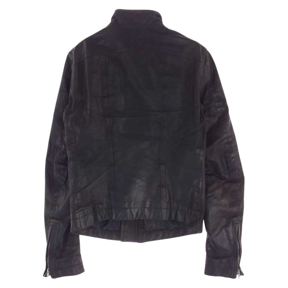 Rick Owens リックオウエンス 国内正規品 Mollino カーフレザー ライダース ジャケット ブラック系 48【中古】