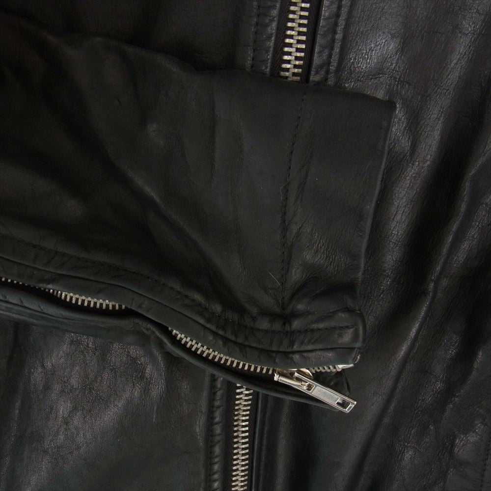 Rick Owens リックオウエンス 国内正規品 Mollino カーフレザー ライダース ジャケット ブラック系 48【中古】