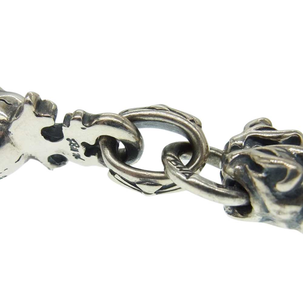 BILL WALL LEATHER ビルウォールレザー 2パンサー スクエアチェーン グッドラックスカルキー ネックレス シルバー系【中古】