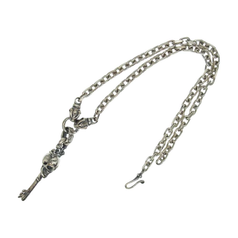 BILL WALL LEATHER ビルウォールレザー 2パンサー スクエアチェーン グッドラックスカルキー ネックレス シルバー系【中古】