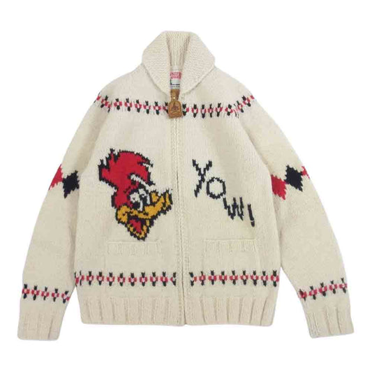 HYSTERIC GLAMOUR ヒステリックグラマー 0253ND11 WOODY WOODPECKER ウッディーウッドペッカー カウチンニット ジャケット オフホワイト系 S【中古】