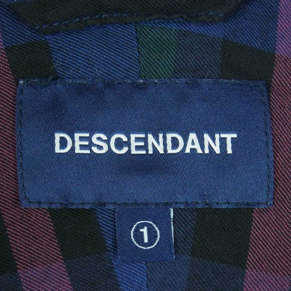 DESCENDANT ディセンダント Check Shirt ロングスリーブ 長袖 チェック シャツ ブルー系 グリーン系 レッド系 1【中古】