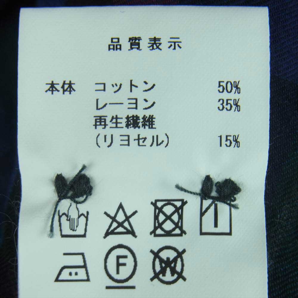 DESCENDANT ディセンダント Check Shirt ロングスリーブ 長袖 チェック シャツ ブルー系 グリーン系 レッド系 1【中古】
