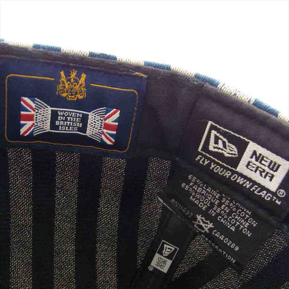 Supreme シュプリーム 13AW  Striped Box Logo New Era Cap ニューエラ ストライプ ボックスロゴ キャップ ブルー系 オフホワイト系 58.7cm【中古】