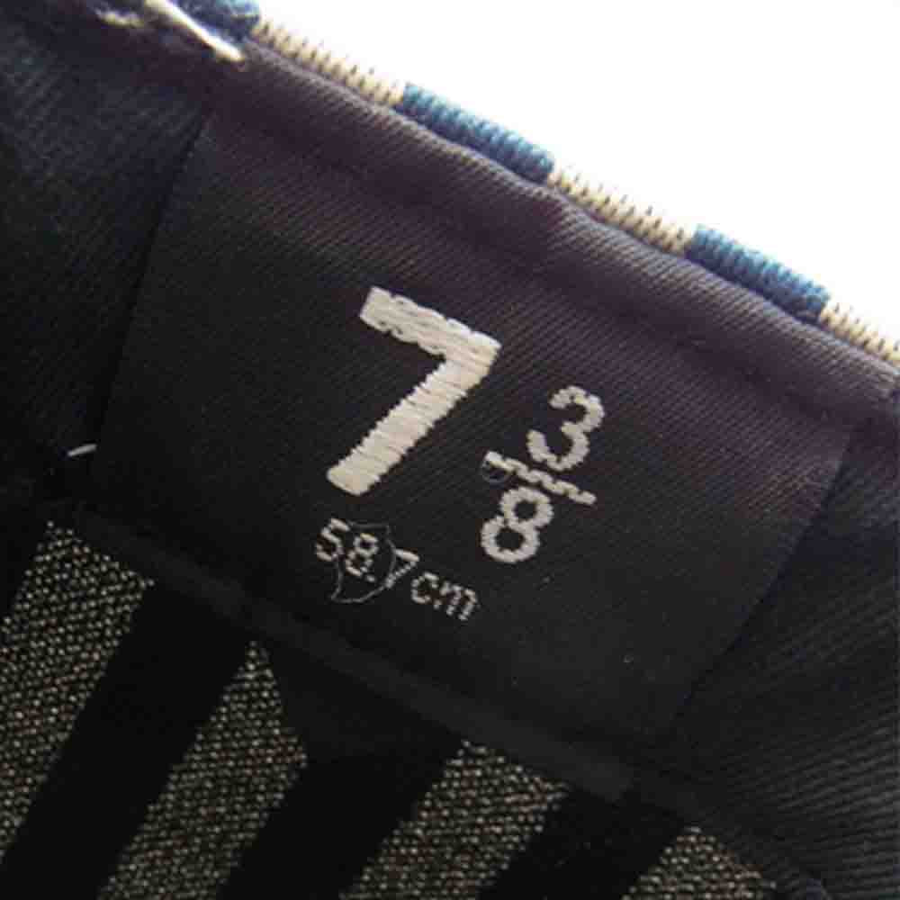 Supreme シュプリーム 13AW  Striped Box Logo New Era Cap ニューエラ ストライプ ボックスロゴ キャップ ブルー系 オフホワイト系 58.7cm【中古】