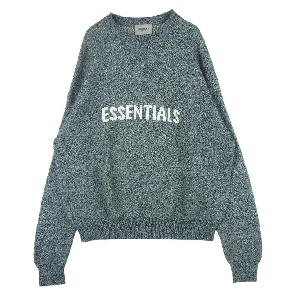 ESSENTIAL DESIGNS エッセンシャルデザインズ FOG フィアオブゴッド フロントロゴ ニット セーター グレー系 S【中古】