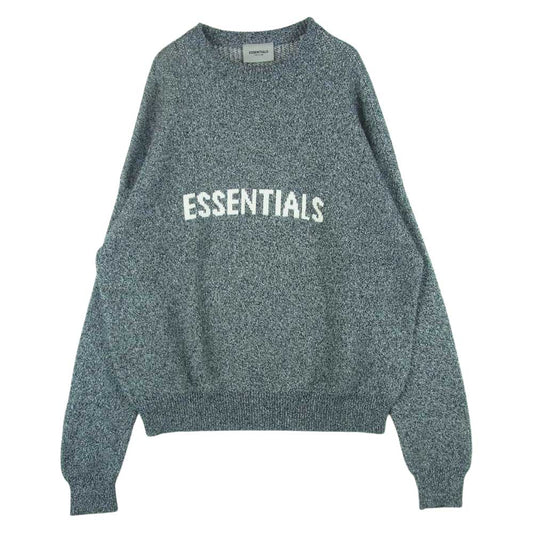 ESSENTIAL DESIGNS エッセンシャルデザインズ FOG フィアオブゴッド フロントロゴ ニット セーター グレー系 S【中古】