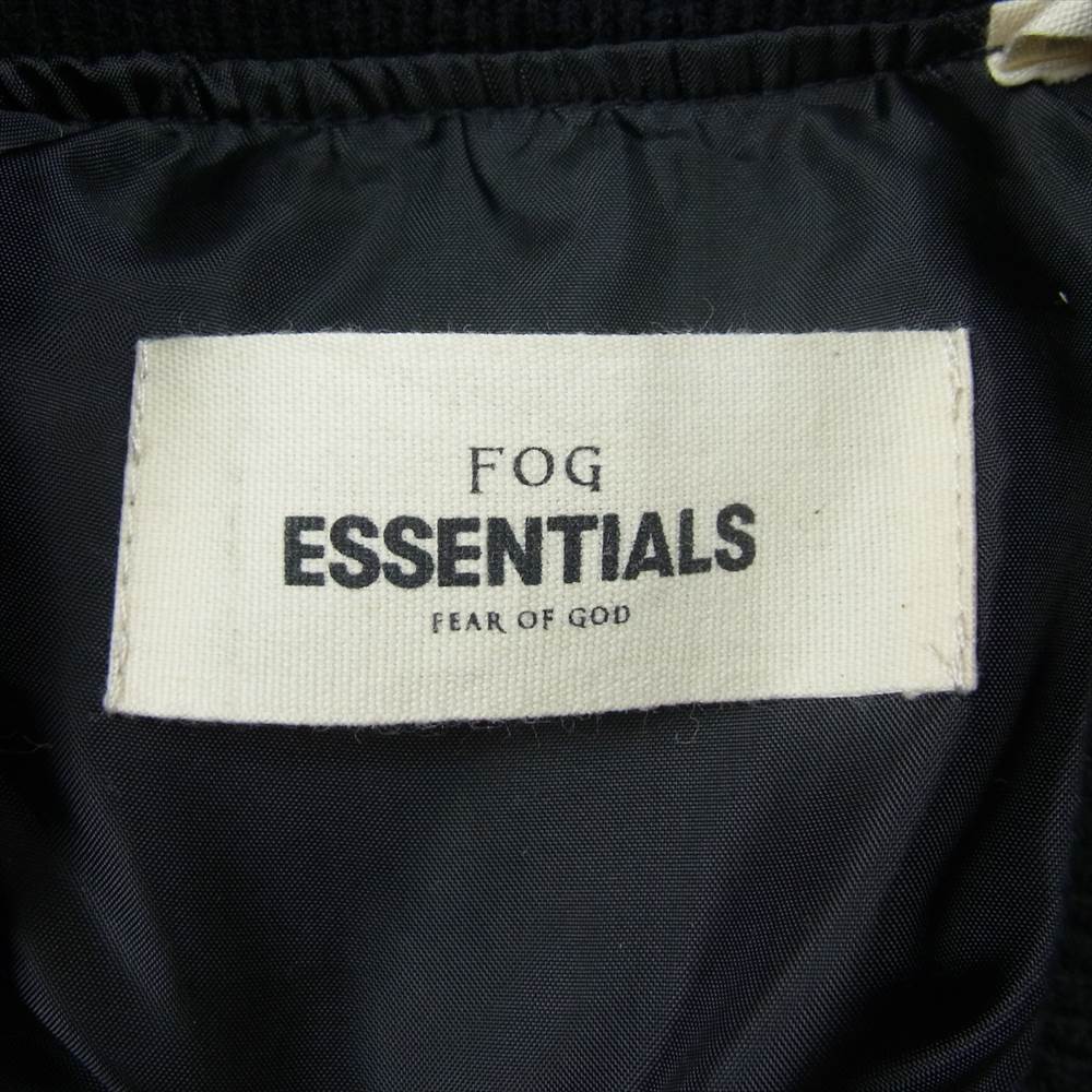 ESSENTIAL DESIGNS エッセンシャルデザインズ FOG フィアオブゴッド バックロゴ ボンバー フライト ジャケット ブラック系 XS【中古】